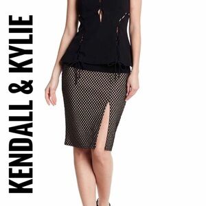 Kendal n Kylie Black Mesh side slit Skirt
